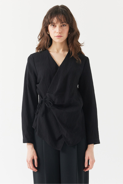 PAULMARK Γυναικεία μπλούζα με κορδόνια που κυλάει