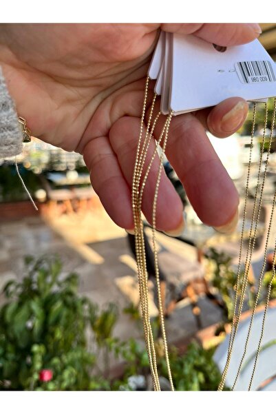 shesra İnce Top Şekil 14K Renk Kaplama Çelik Kolye