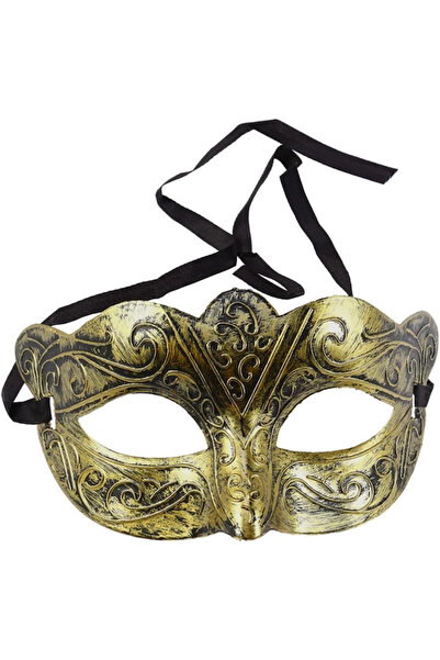 HarmonyAura Gold Color Tumbled Masquerade Mask – Venetian Style Party Mask