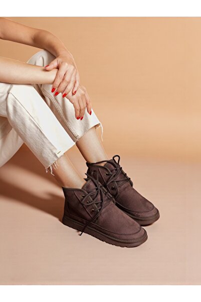 Jarrox Molly Fur Laced Lightweight Flat Poly-Thin Sole Comfortable Casual Women's Boots