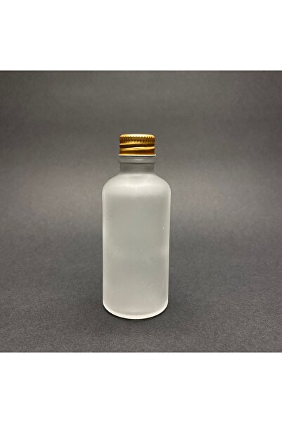 Tanemce 10Pcs Frosted Clear Glass Shot Bottle Leakproof Gold Metal Lid Fragrance Ornament Multi-Purpose Bottle 50ml