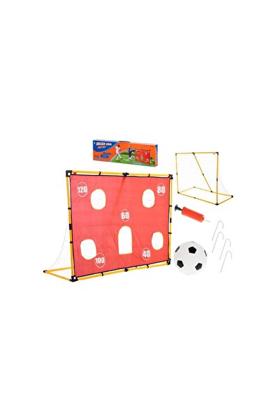 Three top online Poartă de fotbal cu fileu + covoraș țintă + minge