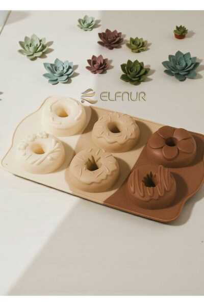 elfnur 6-Piece Classic Belly Cake Shaped Medium Size Bakable Fireproof Silicone Cake Mold
