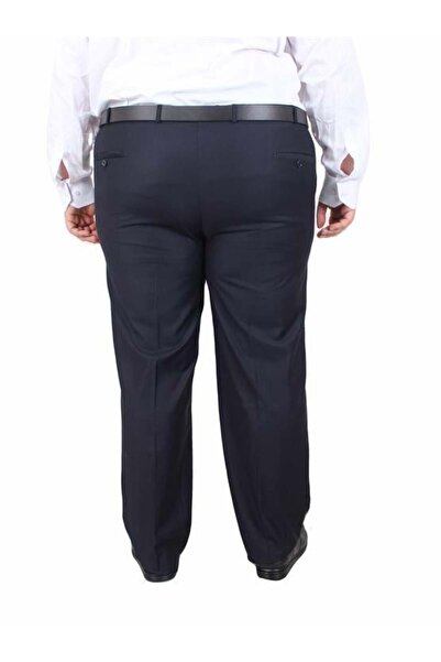 Starbattal Men's Plus Size 6 Drop Fabric Trousers Paris P071011 Navy Blue