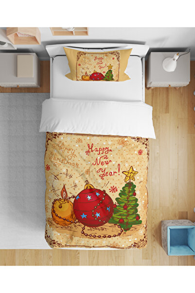 Home New Year Merry Christmas Themed 3D Digital Printed Single Duvet Cover Se...