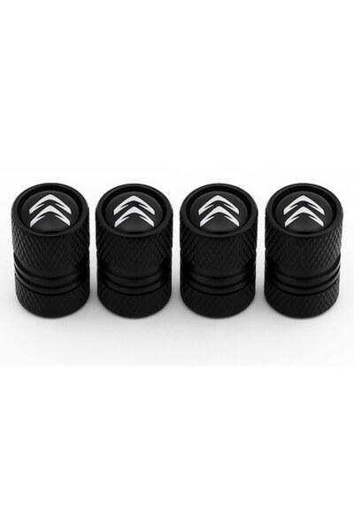 Citroen Σετ 4 καπακιών βαλβίδων για CITROËN, αλουμίνιο, ματ μαύρο/λευκό