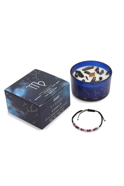 Ancient wisdom Set cadou zodiacal Fecioară | Lumânare de cristal, brățară cu ...