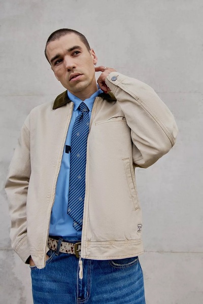 september island Kirk Camel Color Short Canvas Oversized Coat