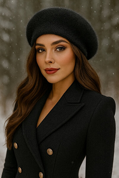 Butik Kadın Fransız Model Ressam Beresi – Akrilik Yumuşak Tüylü Kışlık Beret Şapka