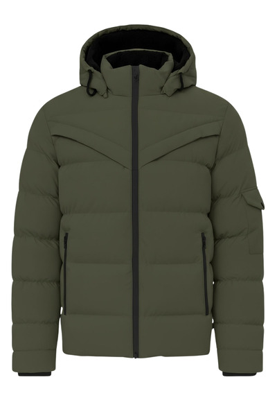 SİVAİST Men's Green Men's Outdoor Waterproof Hooded Winter Coat – Wind and Rain Resistant Coat&Coat