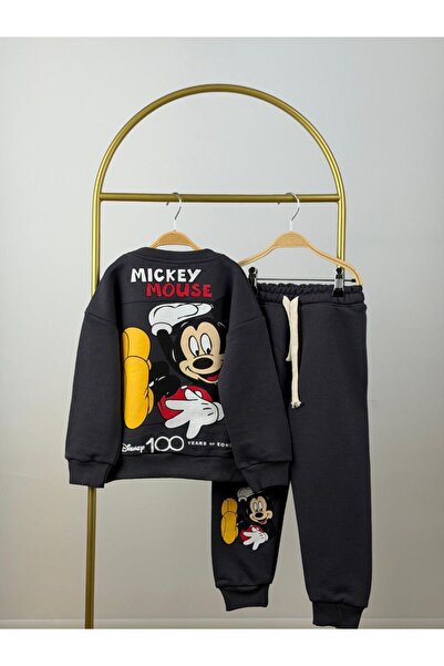 babymoon kids Crew Neck Long Sleeve Boys Character Patterned Sweatshirt and Sweatpants Bottom 2-Piece Set