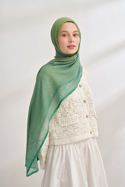 EL&BA GİYİM EŞARP Armanda Muslin Gradient Bibed Shawl