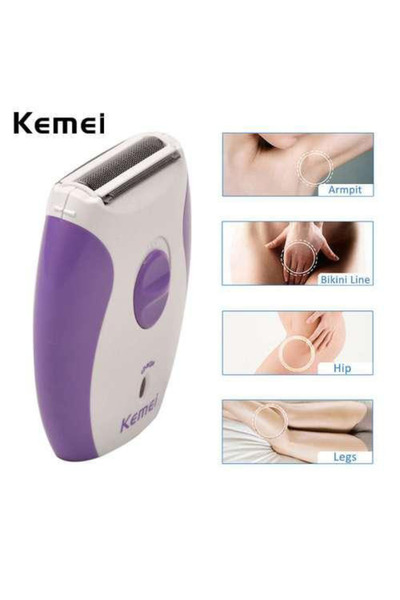 Kemei Electric hair removal shaver, white/purple