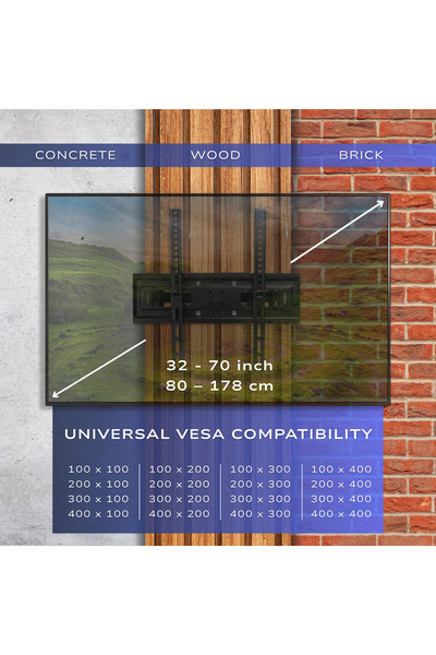 SIM ONLINE SUPORTURI TV Suport TV, Pivotant, Universal, Diagonala 32”- 70” ( 80 - 178cm ), Max 50 kg, Vesa 100x100 – 400x400