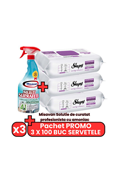 Sleepy Pachet PROMO Misavan Profesional Multisuprafete + 3 x 100Buc Șervețele...