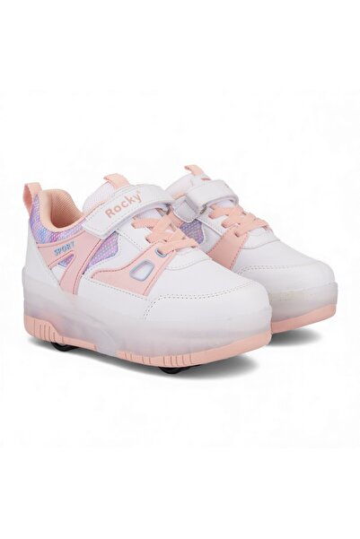 sepona Patented Light-Up Sports Shoes with Roller Skates with 4 Wheels – Lights On/Off Button