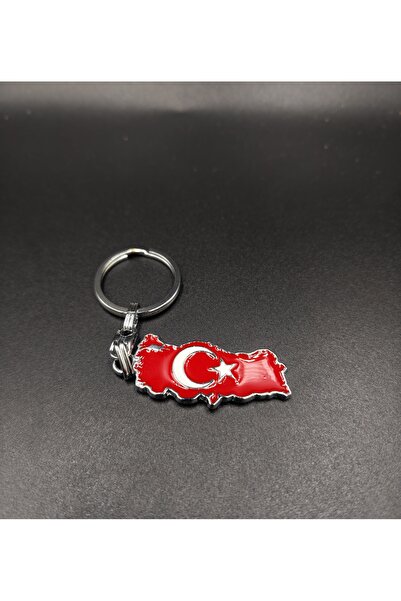 NESGO MODA Türkiye Haritası Türk Bayrağı Desenli Metal Anahtarlık - Hediyelik...