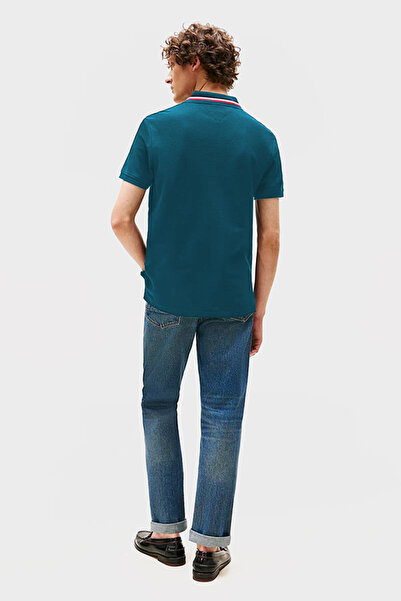 Tommy Hilfiger Mens Blue Regular Fit Signature Collar Polo Shirt