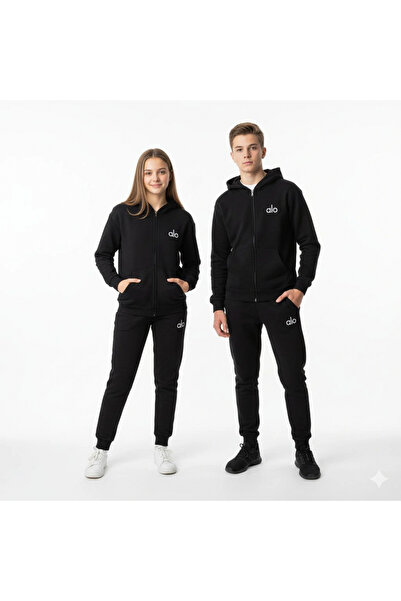 Kidmark Çocuk Modası Boy's Zippered Hooded Tracksuit Set