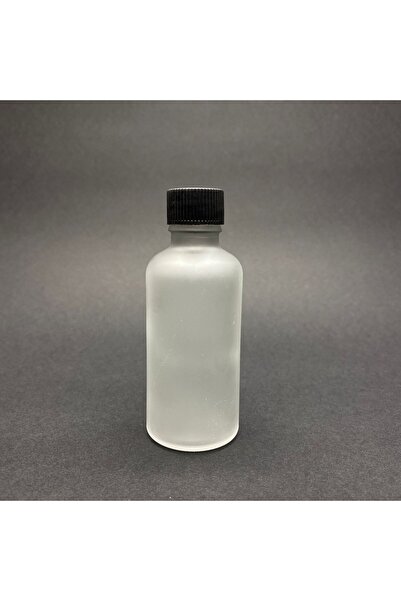 Rotanev 10Pcs Frosted Clear Glass Shot Bottle Leakproof with Black Plastic Lid Fragrance Ornament Multipurpose Bottle 50ml
