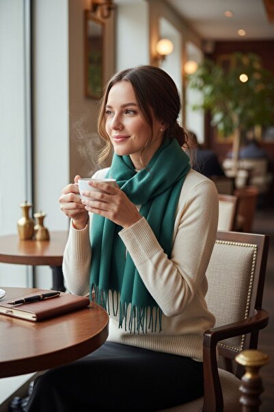 Disanuva Soft Textured Women's Winter Scarf Shawl – Warm, Comfortable and Stylish Model Large Size