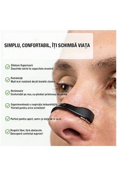 OEM Dilatator nazal anti-sforăit — Crește fluxul de aer, ajută la septul deviat, 60 de benzi, negru