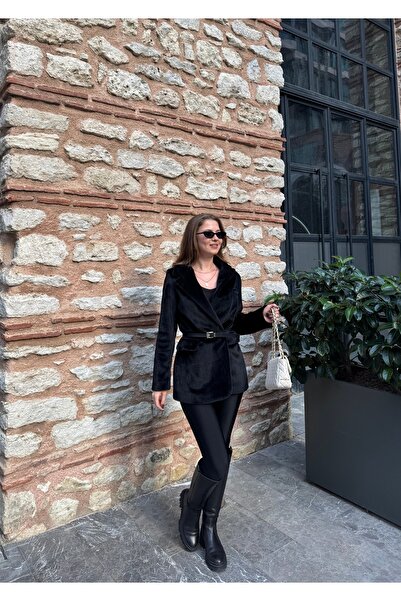 Lila Moda Tay Fur Belted Fur Fox Coat Jacket