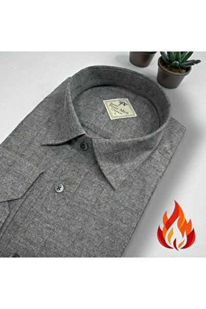 EREN STYLE Cămașă clasică din flanel de iarnă, 100% bumbac, cu mânecă lungă, ...