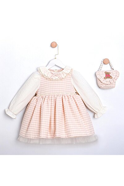 ministok Matilda Girls' Soft Gingham Dress with Accessories