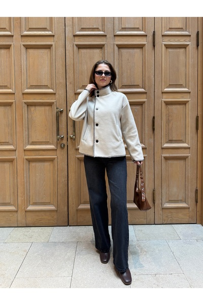 Lila Moda Shepherd's Stitch Buttoned Cardigan