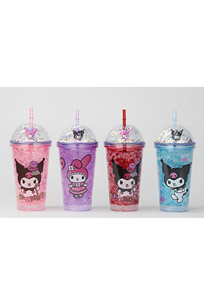 Lisinya Cute Kuromi Lighted Straw Beaded Water Bottle & Cup 400 ml Alk3144 - ...