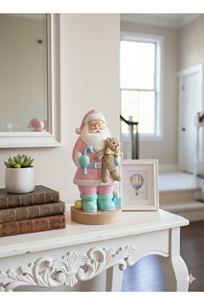 Genel Markalar Noel Baba Ayıcık Detaylı Biblo Polyester Ev Dekor, 17cm x 8,5cm