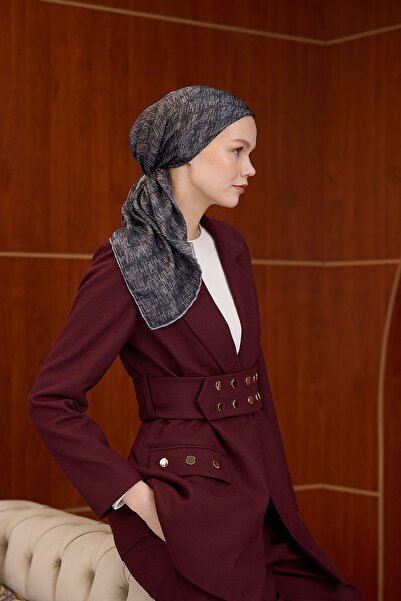 İpekhan Winter Bloom Soft Scarf Dark Gray