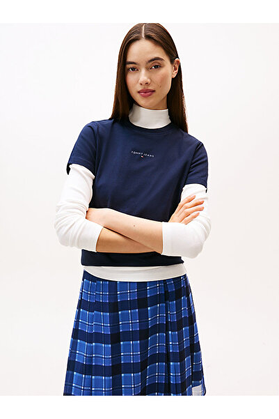 Tommy Hilfiger Kadın Mavi S/S Tişört