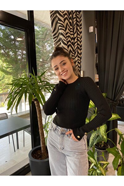 LYCIA KOL DÜĞME DETAYLI ÇELİK TRİKO