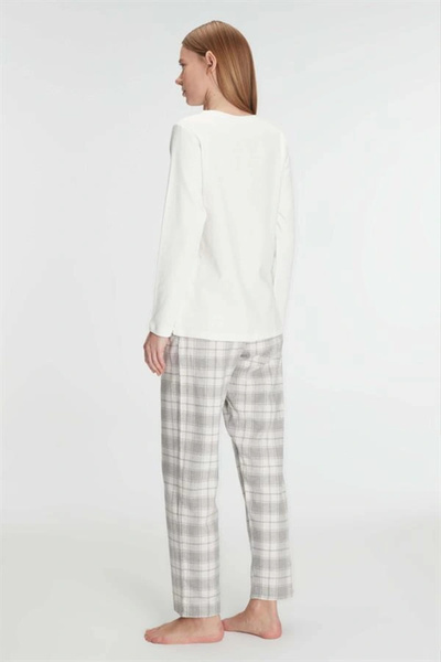 ARONA Anıl Long Sleeve Cotton Winter Pajama Set