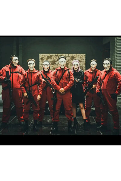 HarmonyAura Korean Thief Theatrical Hahoe Mask - Money Heist Mask - Dali Mask