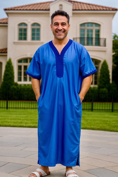 ALFASSIYAH Men's Shirt, Nightgown, Moroccan Thobe, Comfort Luxury Men's Gifts House Dress Comfort Moroccan Shirt, Men's Thobe Seven