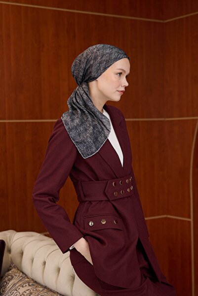 İpekhan Winter Bloom Soft Scarf Dark Gray