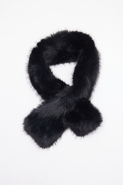 PAULMARK Women's Tie-Up Fur Kaşkol