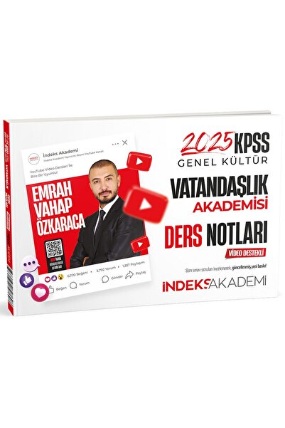 İndeks Akademi SÜPER FİYAT - 2025 KPSS Vatandaşlık Akademisi Video Ders Notla...