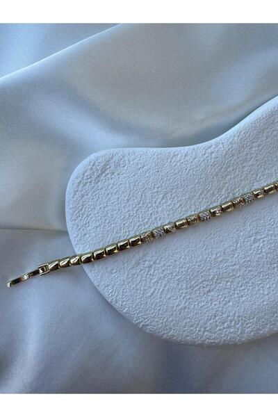 H&S AKSESUAR Vip Zircon Stone Pipe Plate Model Bracelet