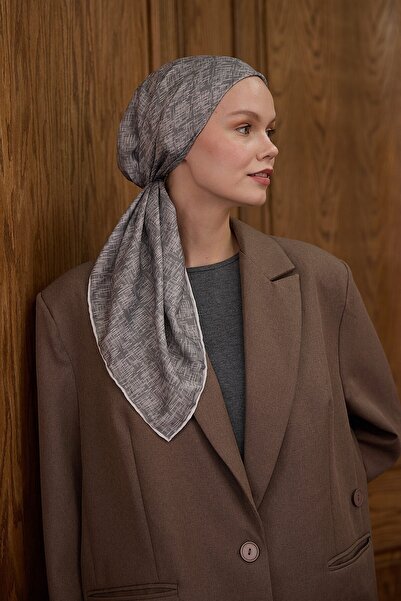 İpekhan Winter Bloom Soft Scarf Gray