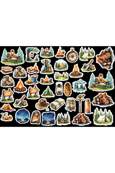 TELLGRAF مجموعة ملصقات ذات طابع التخييم (1 قطعة مقاس 22 × 30 سم)