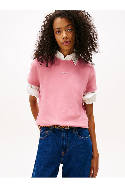 Tommy Hilfiger Kadın Pembe S/S Tişört