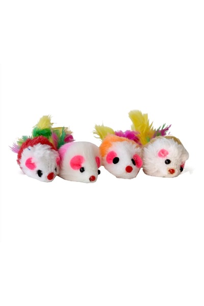 MIAU MIAU Cat toy mouse with feathers 4 pcs