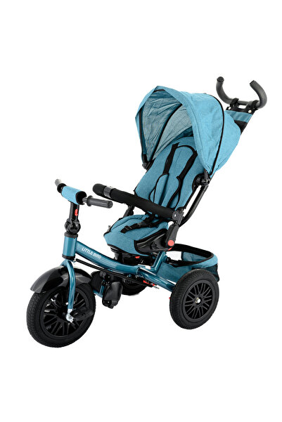 OEM Tricicleta 4 in 1 rotativa cu pozitie de somn Little Bird albustru