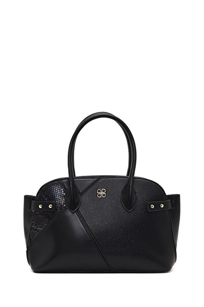 Derimod Women's Black Long Strap Patterned Shoulder Bag 25Wbd285614