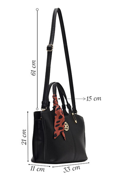 Derimod Women's Black Long Strap Shoulder Bag with Accessories 25Wbd2859Ft