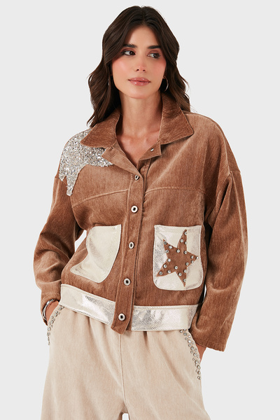 Via Dante Oversized Fit Shirt Collar Pocket Detail Jacket Jacket 69143740